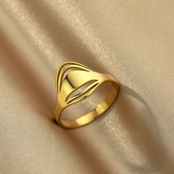 Пръстен с геометричен отчети, доклади CHENGXUN, минималистичные дамски пръстени от неръждаема стомана, модни бижута 2023 за жени и мъже
