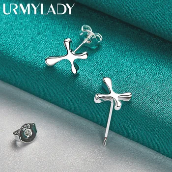 URMYLADY 925 сребърен кръст обеци за жени на сватбата на партията бижута 
