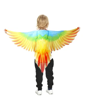 Блестящи Птици се обличат Гъвкави Детски Крилата на Папагала с Еластична Лента, Костюм и Маска за Парти на Хелоуин, Подарък за Момичета и Момчета T8DE