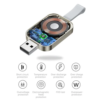 Безжично Зарядно устройство ESSAGER Преносими зарядно устройство ще захранване на зарядно устройство за Защита от Претоварване на работен ток и напрежение Аксесоари за Apple Watch 8/7/6/5/4/3/2/1