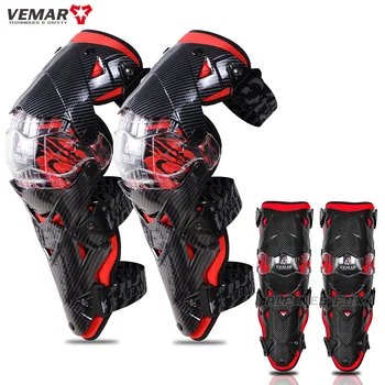 Vemar 4 бр. мотоциклетни лактите подложки, защита от падане, наколенник, Регулируема дишащ протектор, костюм за мотокрос, каране на ролкови кънки, предпазни средства