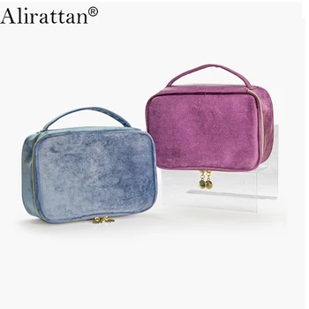 Alirattan, Нови Фланелен козметични чанти за жени, 2023, Модерен Дизайнерски Дамски Ежедневни Косметичка Голям Капацитет за пътуване