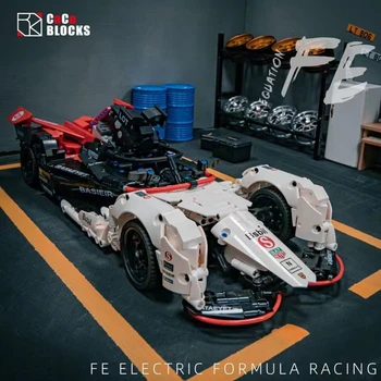Технически идеи Монтаж на известния състезателен автомобил градивните елементи на Експертна модел на скоростно колата Тухли Moc Играчки за момчета Празнични подаръци