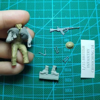 1/35 Фигурка модели от смола GK, комплект от британски войник в разглобено формата и неокрашенный