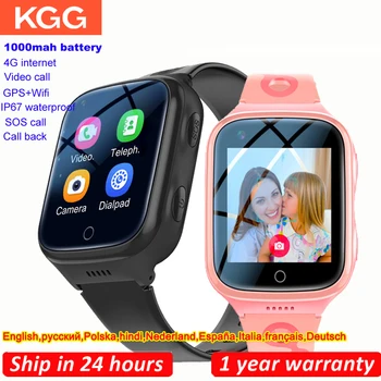 Детски часовник K9 4G с батерия 1000 mah, телефон за видеоразговори, часовник с GPS, WiFi, Местоположение, Монитор за обратно повикване SOS, Умни часовници, подаръци за деца