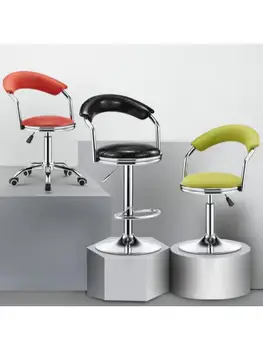 Бар стол, въртящ се стол, на високо столче, модерен минималистичен бар стол, бар стол, за дома, рецепция, бар стол, табуретка