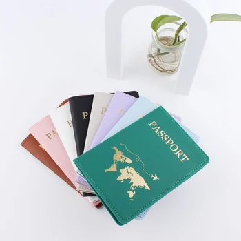 Унисекс двойки от изкуствена кожа, корици за паспорти, карти, паспорт за пътуване, калъф Wal