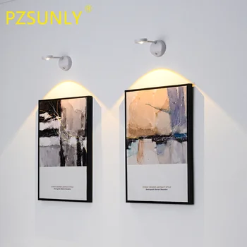 PZSUNLY USB Акумулаторна Интелигентен Безжичен стенен лампа с човешки зондированием, led прожектор с регулируема яркост за осветяване на картини
